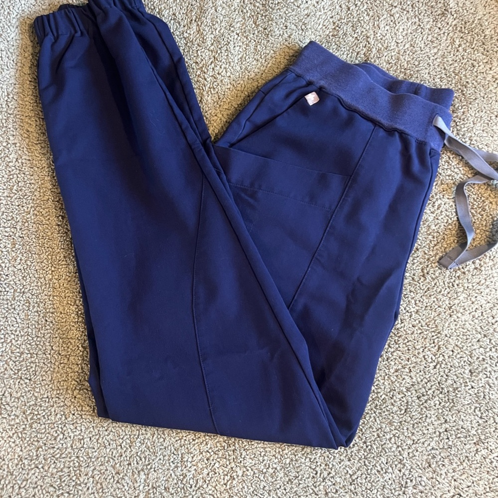 Figs Blue Track Pants with Relaxed Fit and Drawstring